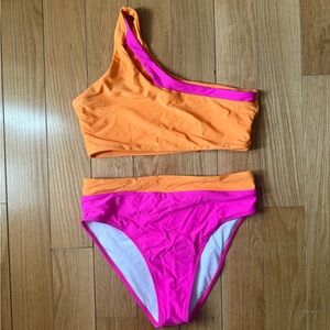 One Shoulder High Waisted Bikini High Cut